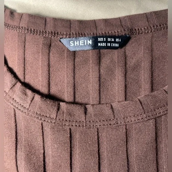 SHIEN Drawstring Side Rib-knit Bodycon Dress - Picture 3 of 3